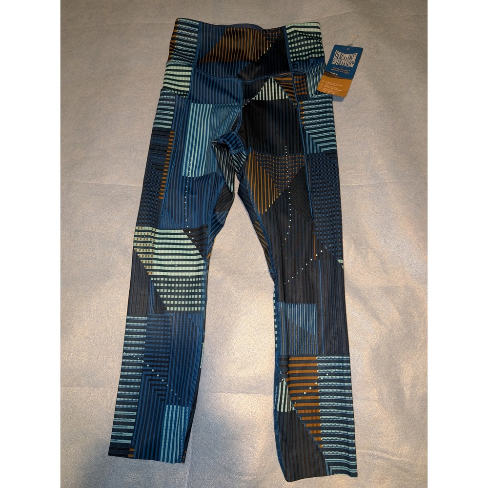 Brooks Method 3/4 Tight Women XS Blue Geometric Running Leggings 221522